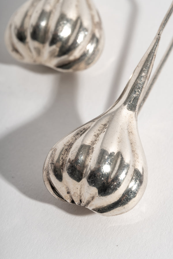 Sterling Bulb Shaped Drop Earrings