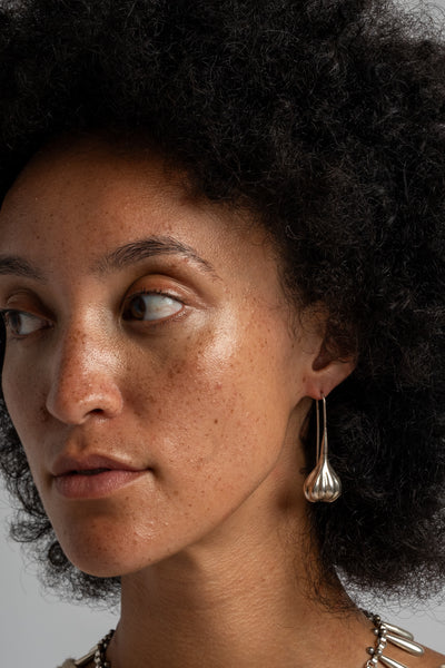 Sterling Bulb Shaped Drop Earrings