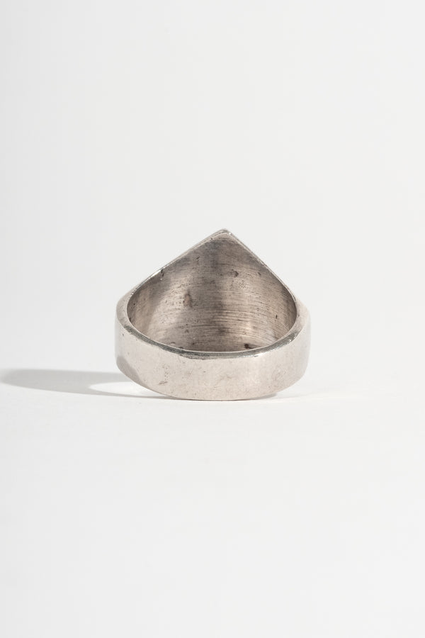 Sterling Diamond Shaped Lapis Signet Ring