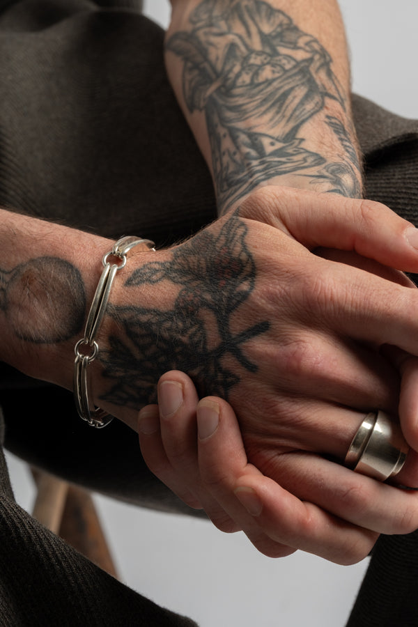 Sterling Double Bar Chain Bracelet