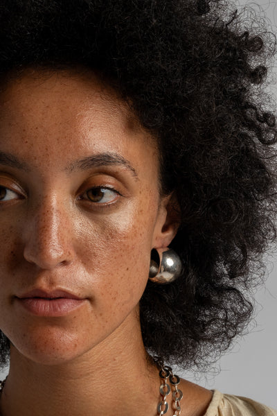 Sterling Extra Wide Hoop Earrings