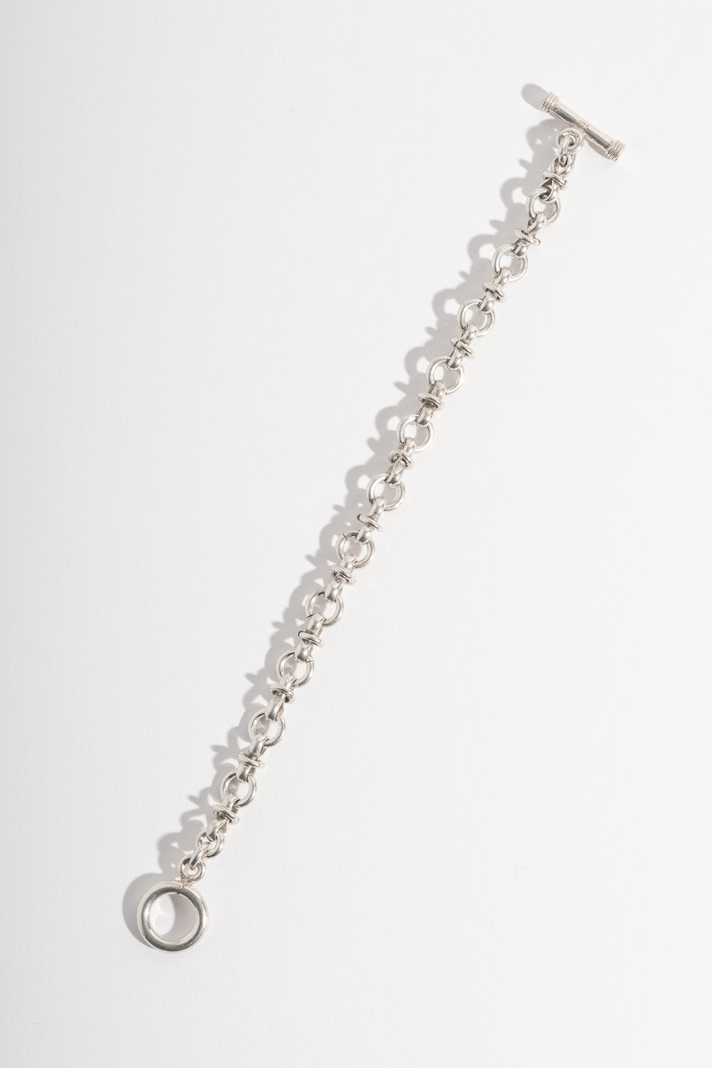 Sterling Figure Eight Link Toggle Chain Bracelet