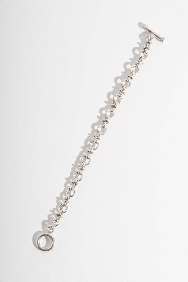 Sterling Figure Eight Link Toggle Chain Bracelet