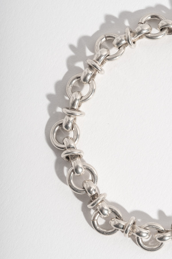 Sterling Figure Eight Link Toggle Chain Bracelet