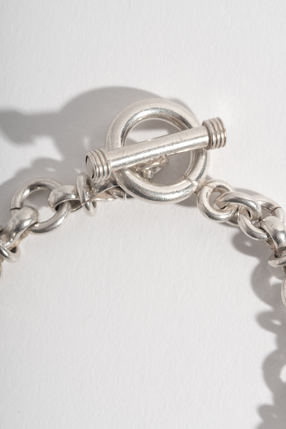 Sterling Figure Eight Link Toggle Chain Bracelet