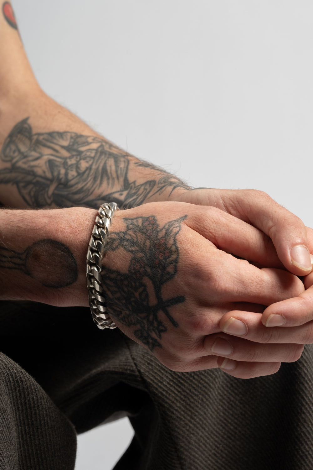 Sterling Heavy Rounded Curb Chain Bracelet