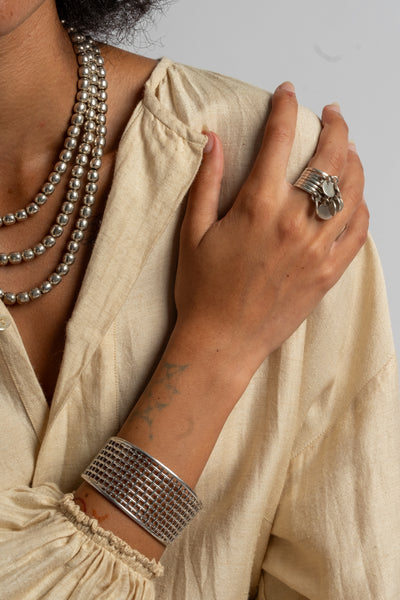 Sterling Mesh Cuff