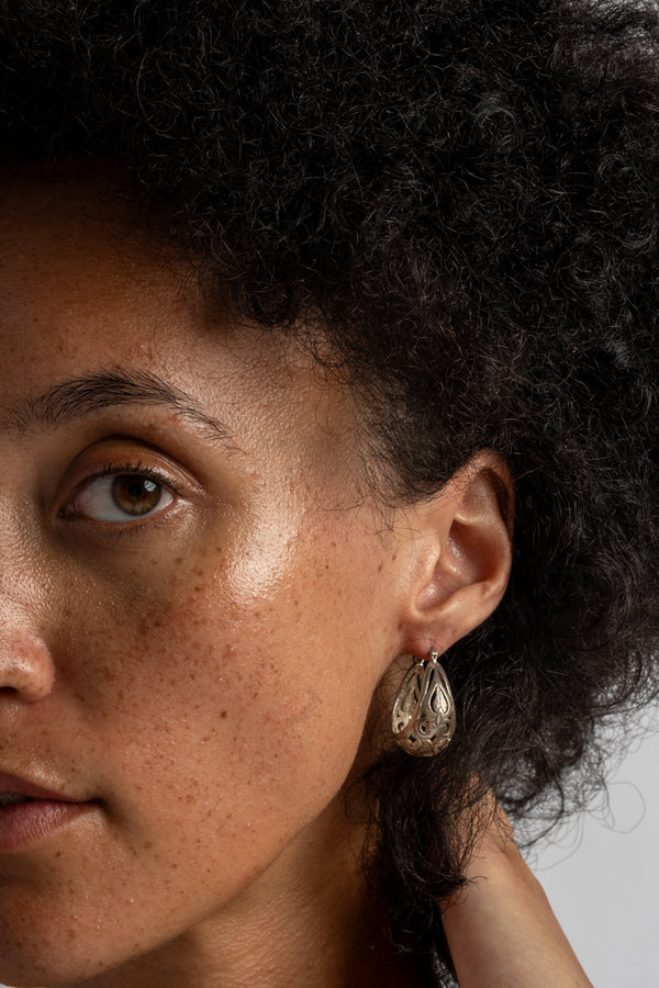 Sterling Mexican Filagree Hoop Earrings