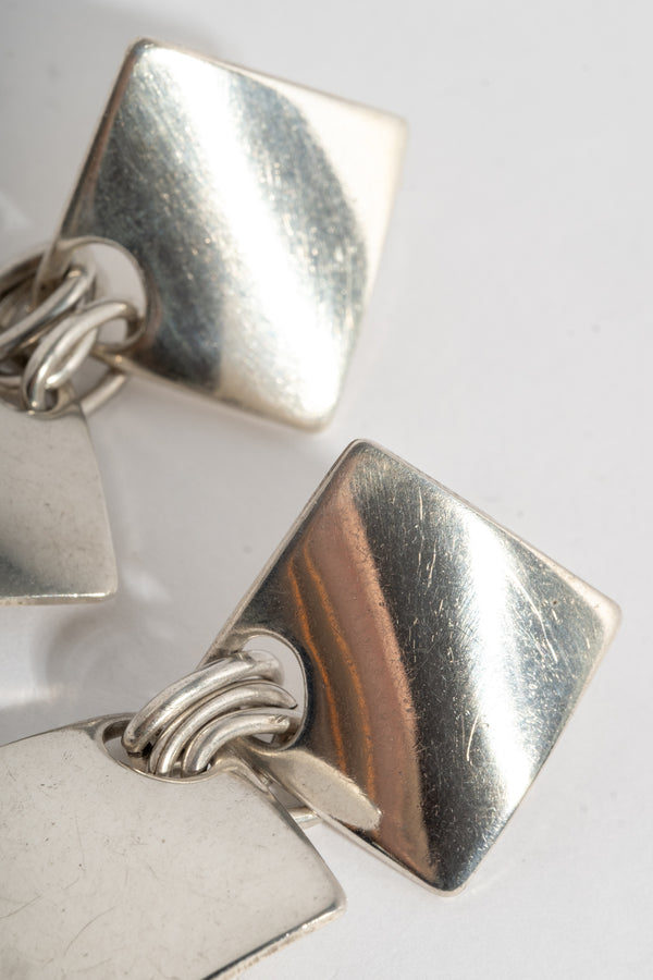 Sterling Modern Double Square Earrings