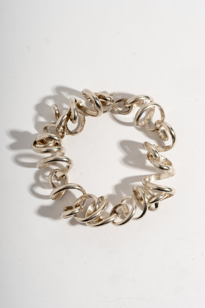 Sterling Modern Messy Spiral Bracelet