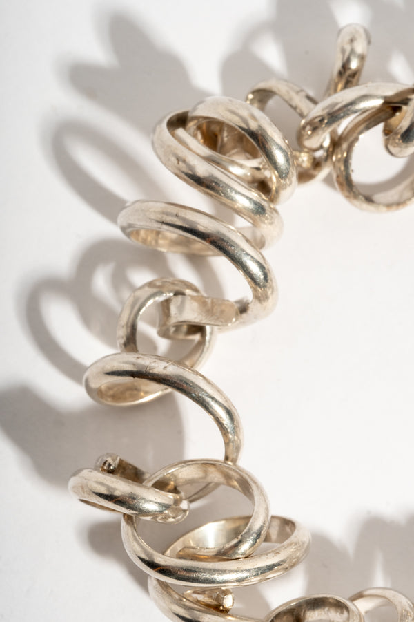 Sterling Modern Messy Spiral Bracelet