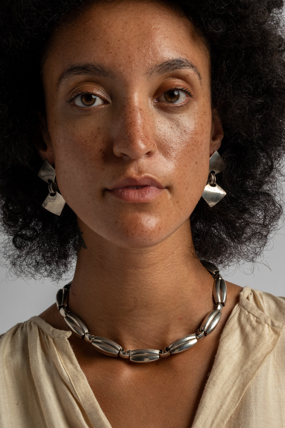 Sterling Napier Melon Shaped Link Choker