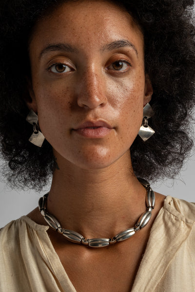 Sterling Napier Melon Shaped Link Choker