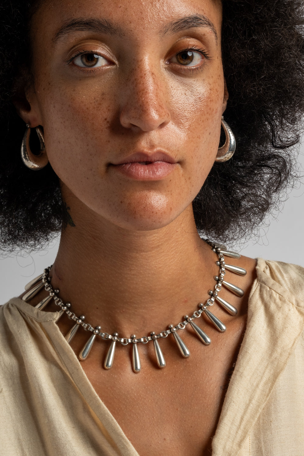 Sterling Neils Erik From Denmark Droplet Choker Necklace