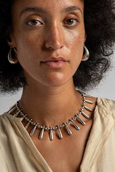 Sterling Neils Erik From Denmark Droplet Choker Necklace