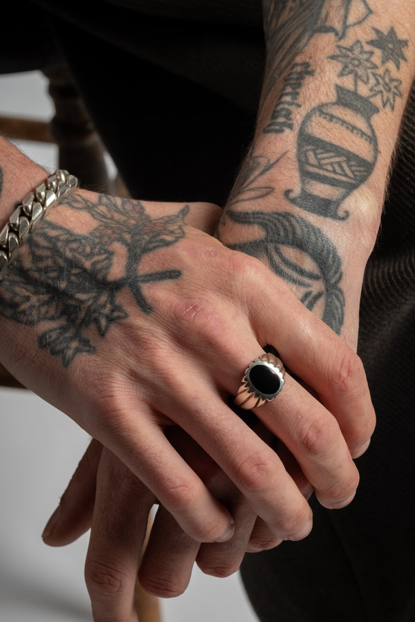 Sterling Onyx Signet Ring