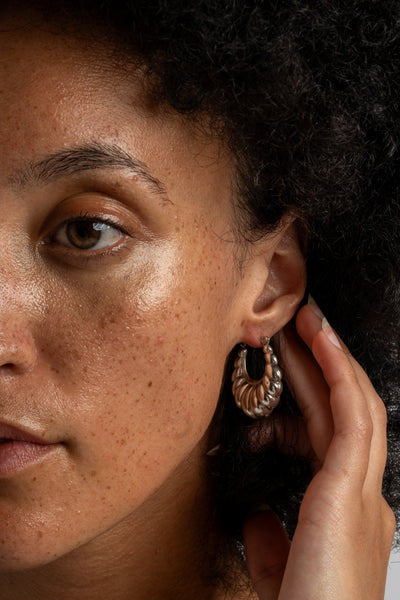 Sterling Puffy Shell Hoops