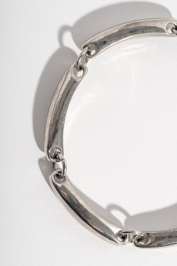 Sterling Rounded Bar Chain Bracelet