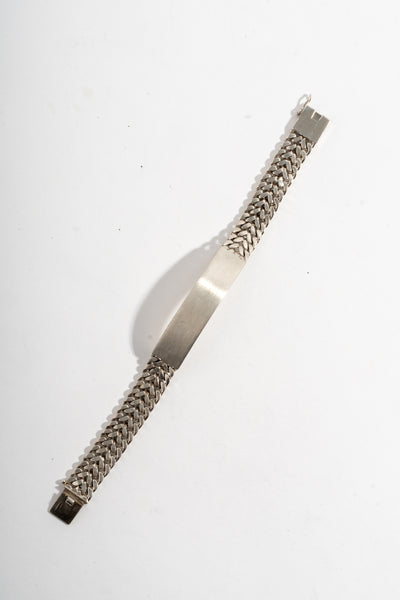 Sterling Unique Link Chain ID Bracelet