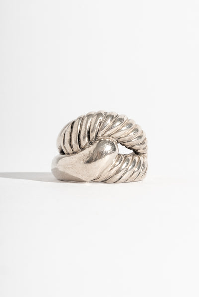 Sterling Yurman Style Interlocking Rope Ring