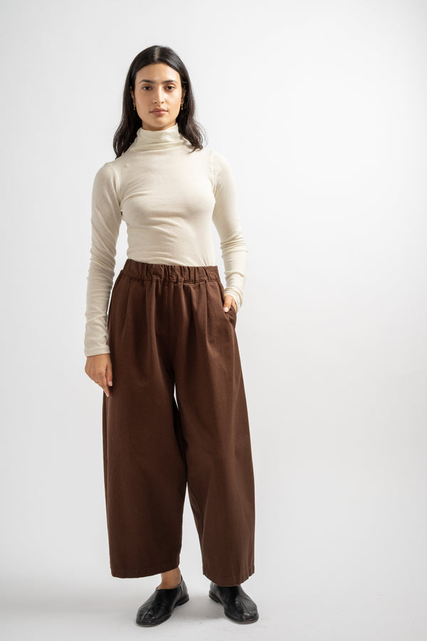 Wide Pants in Dark Cacao