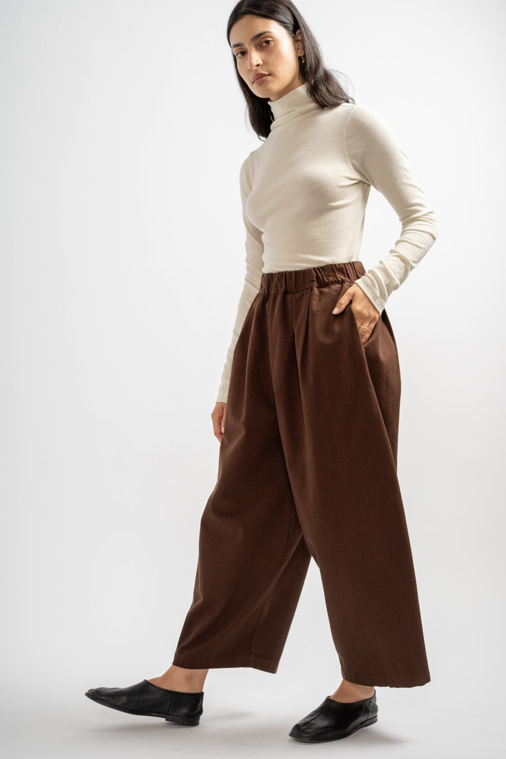 Wide Pants in Dark Cacao