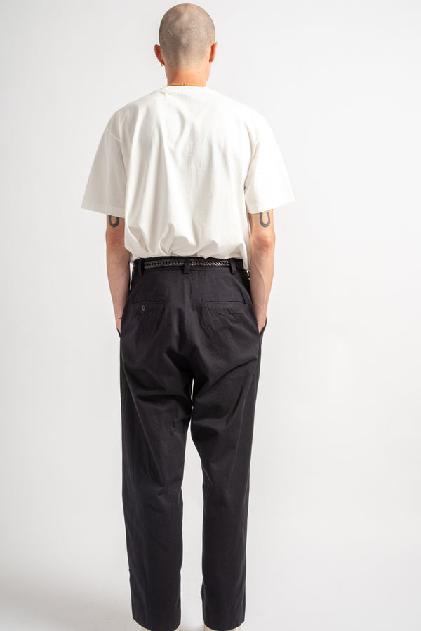 Two Tuck Straight Chino Trouser in Navy