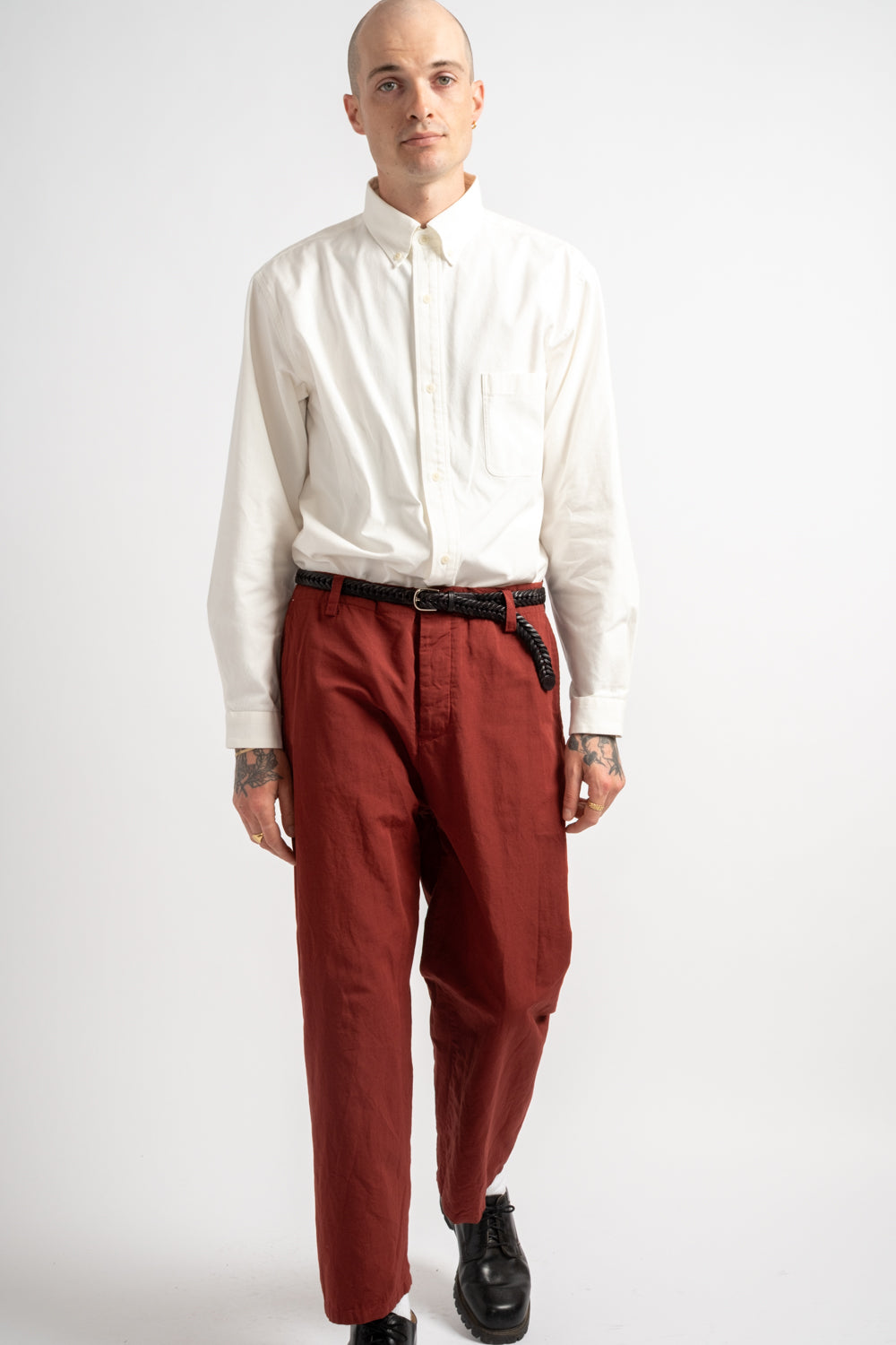 Wide Work Pants in Red