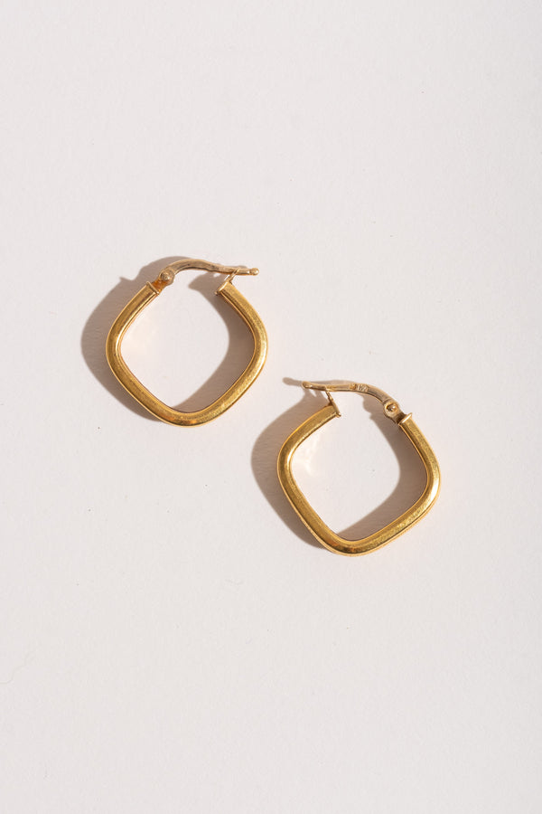 22k Hollow Square Hoops