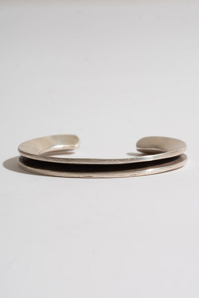 Heavy Sterling Modern Double Cuff
