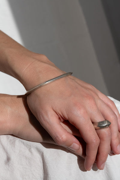 Modern Sterling Oval Bangle