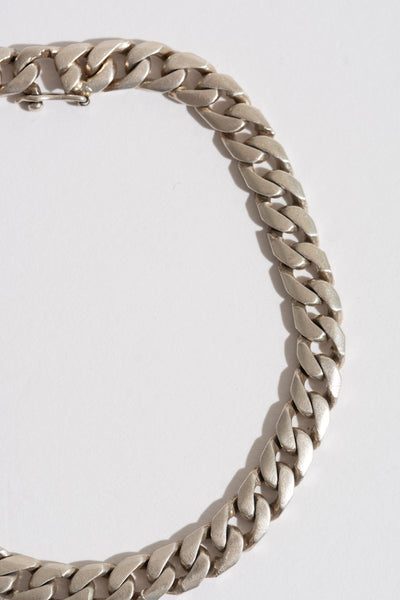Slim Sterling Hidden Clasp Curb Chain Bracelet