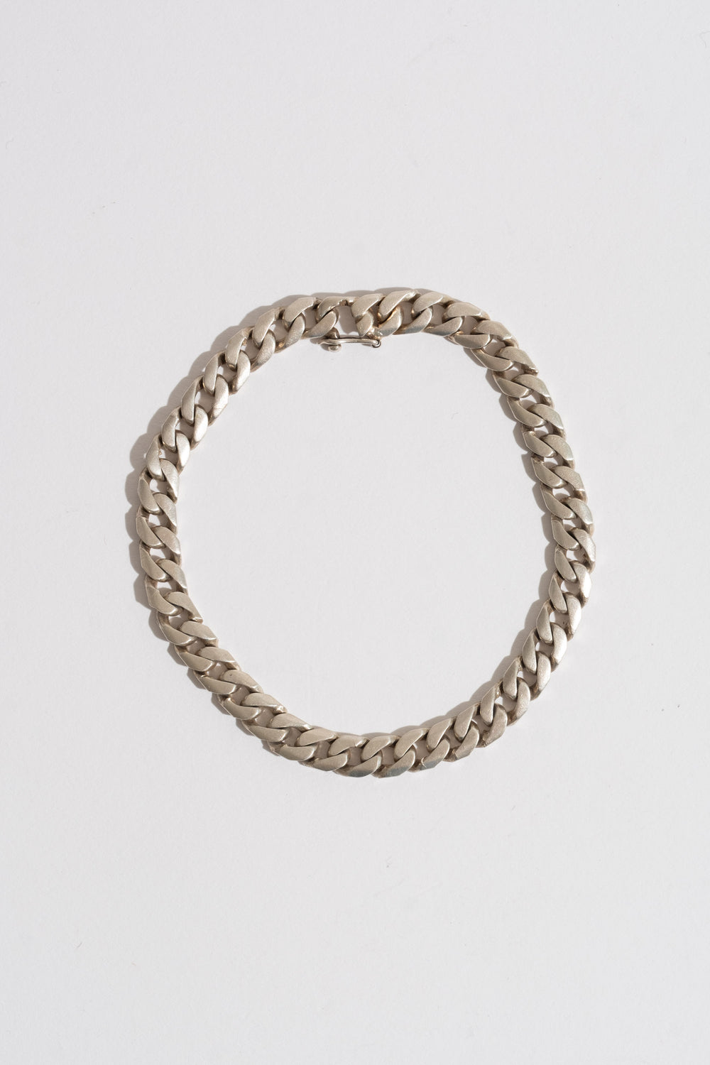 Slim Sterling Hidden Clasp Curb Chain Bracelet
