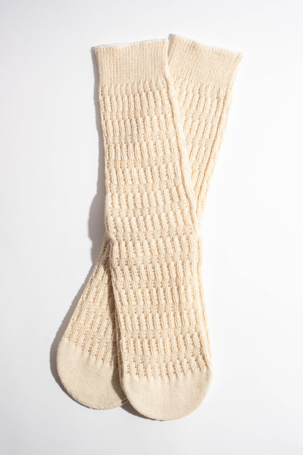 Folk Crochet Sock in Ecru