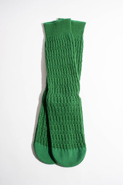 Folk Crochet Sock in Green