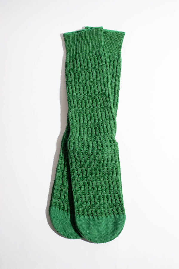 Folk Crochet Sock in Green