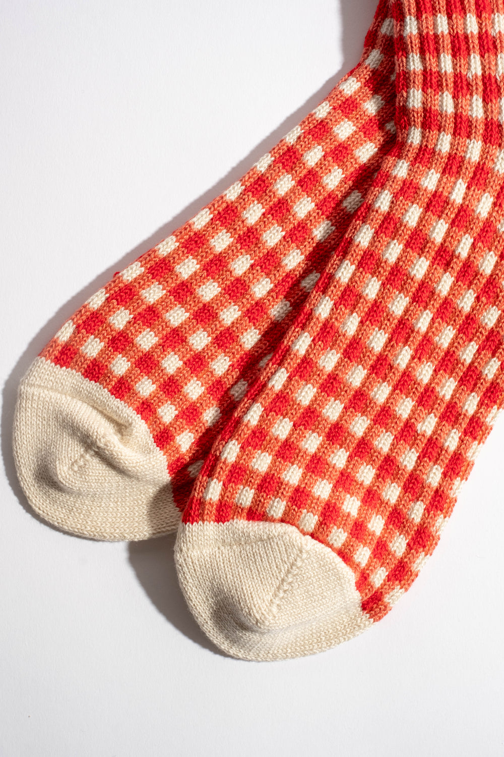 Gingham Check Sock in Red
