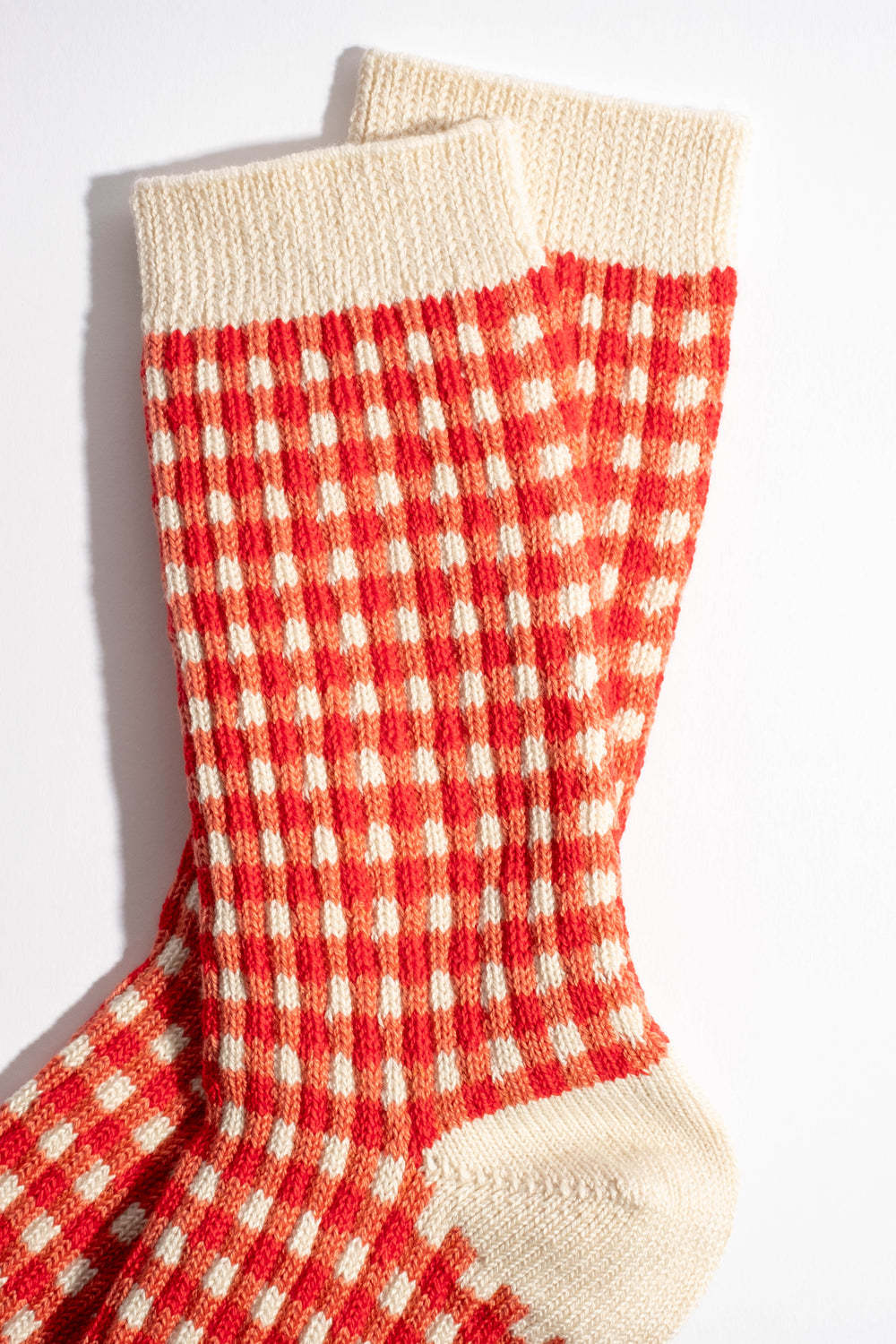 Gingham Check Sock in Red