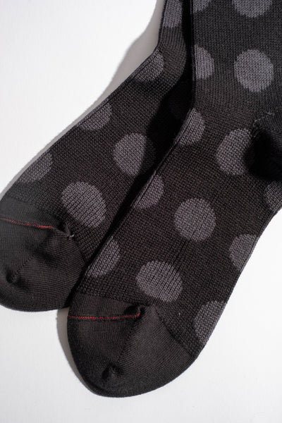 Porthole Sock in Black + Charcoal
