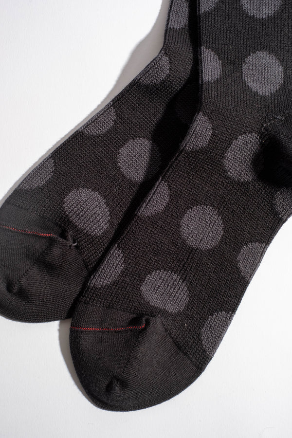 Porthole Sock in Black + Charcoal