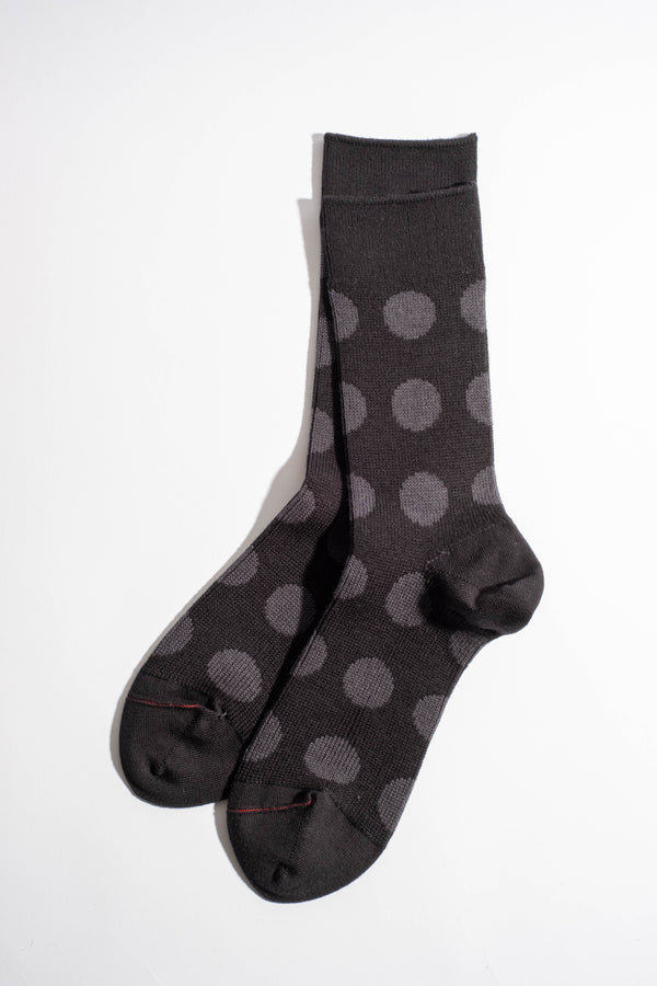 Porthole Sock in Black + Charcoal