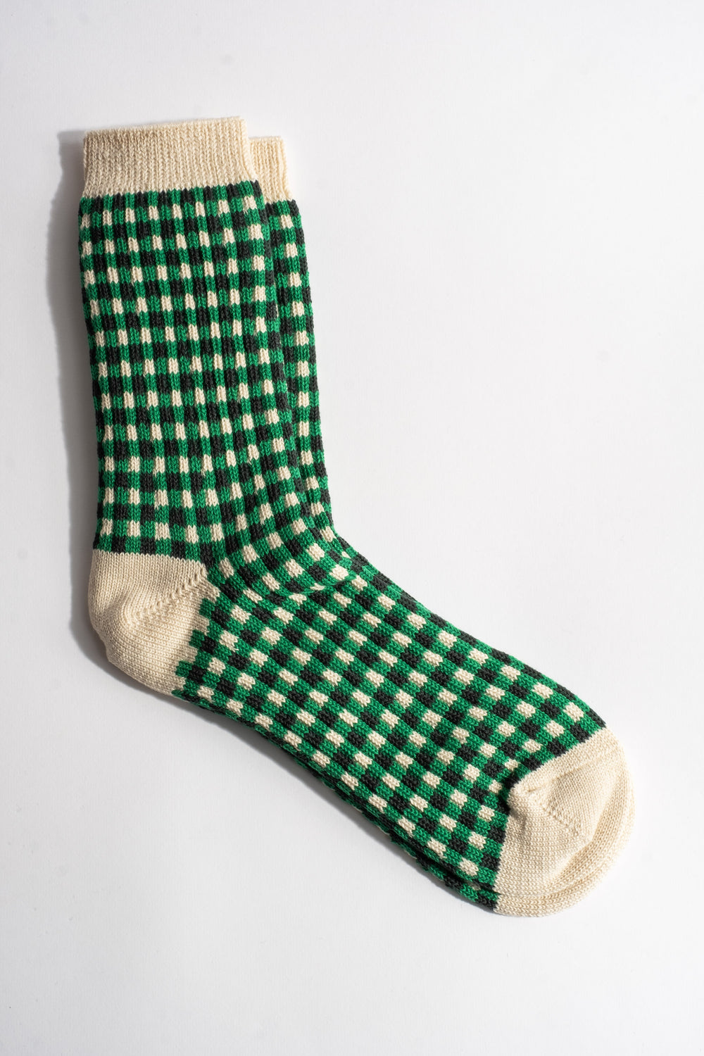 Gingham Check Sock in Green