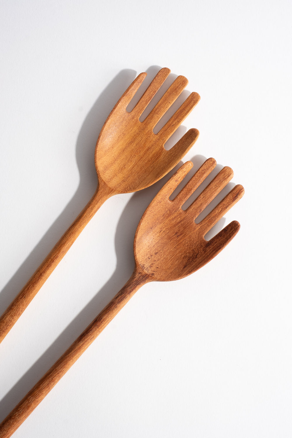 Hand Shaped Wooden Salad Servers