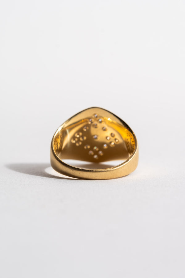 Moon and Stars Shield Ring