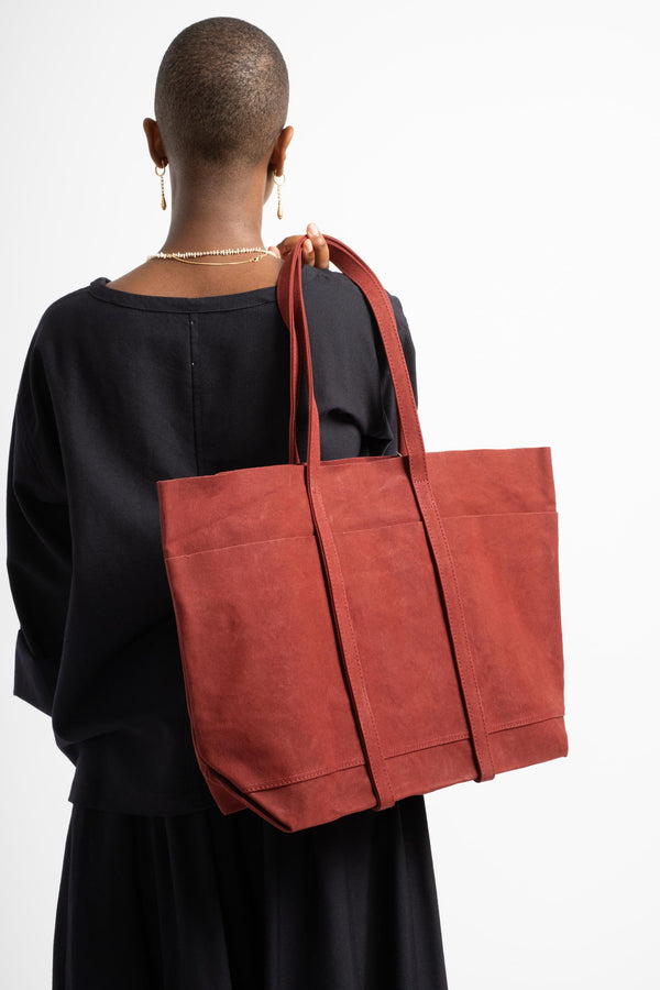 Medium 6-Pocket Tote in Burgundy