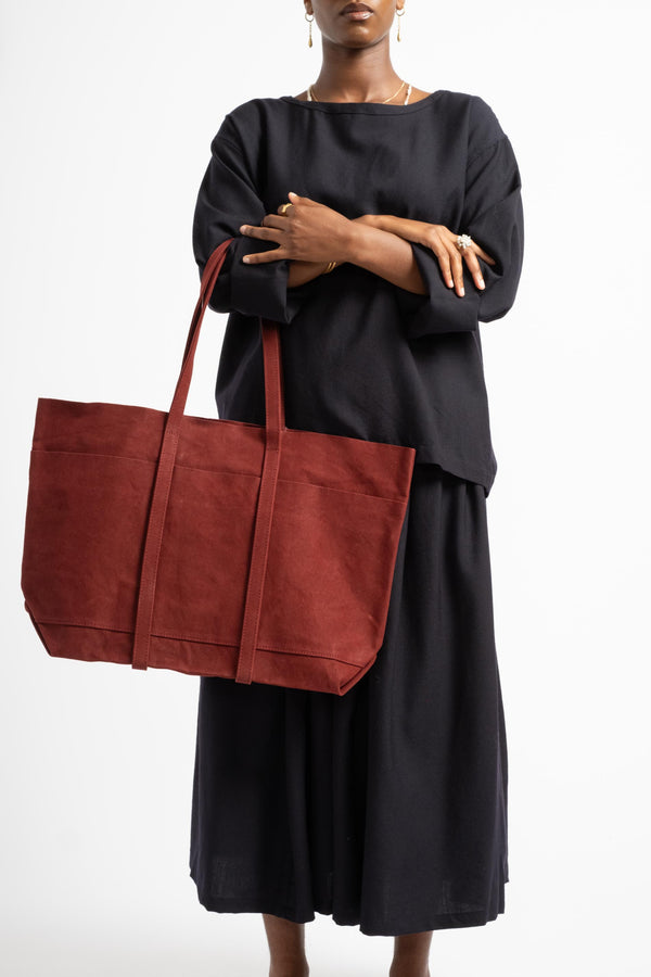 Medium 6-Pocket Tote in Burgundy