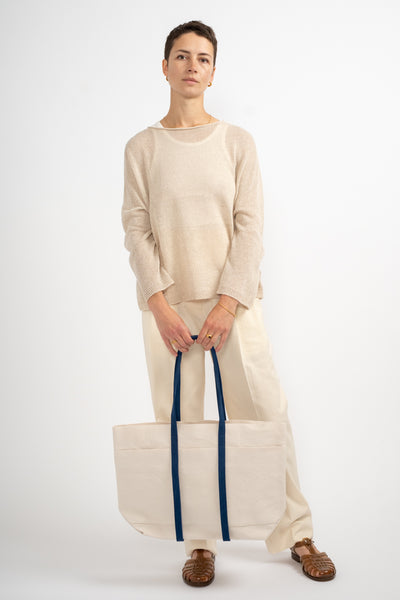 Medium Washed 2-Tone Tote in Navy