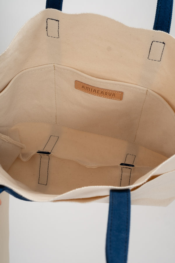 Medium Washed 2-Tone Tote in Navy
