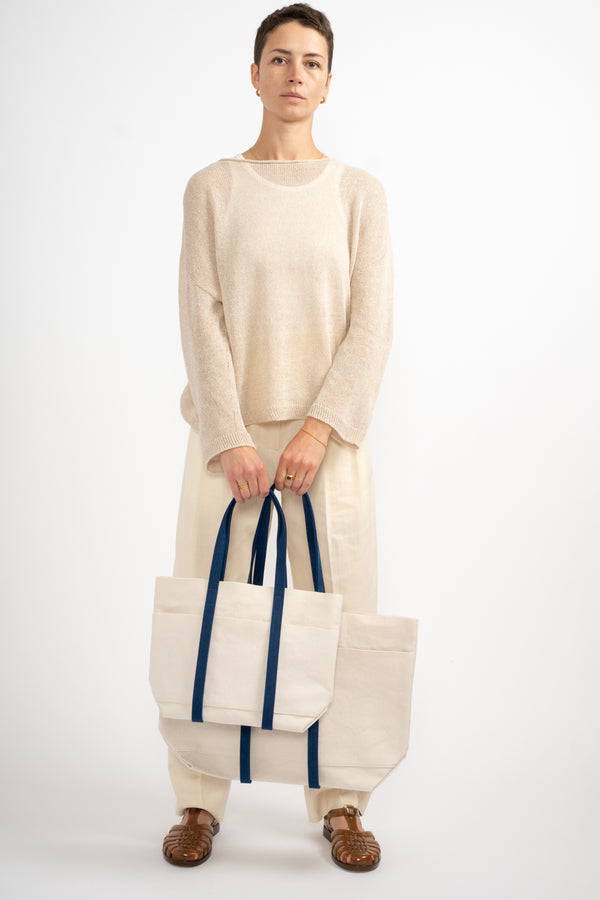 Medium Washed 2-Tone Tote in Navy
