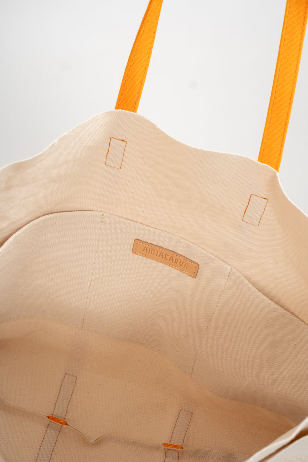 Medium Washed Canvas 2-Tone Tote in Orange